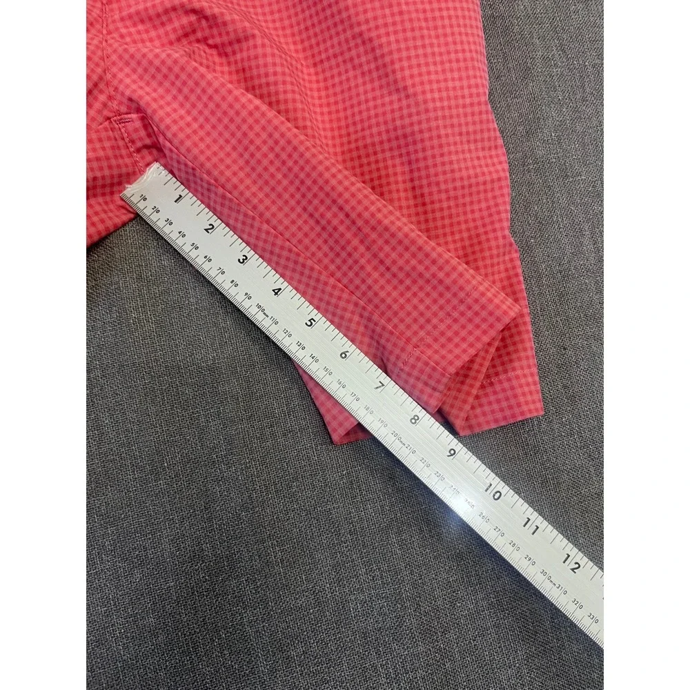 Peter Millar Crown Sport Mens Pink Gingham Performance Golf Shorts Size 32